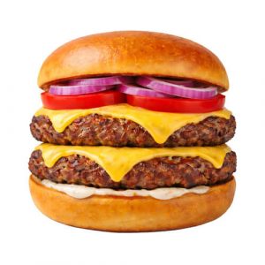 Double Cheeseburger mit zwei Rindfleisch-Patties und Cheddar