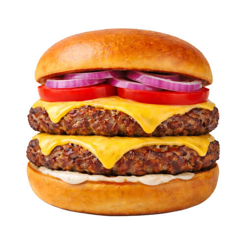 Double Cheeseburger mit zwei Rindfleisch-Patties und Cheddar